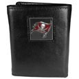 Tampa Bay Buccaneers Deluxe Leather Tri-fold Wallet Packaged in Gift Box